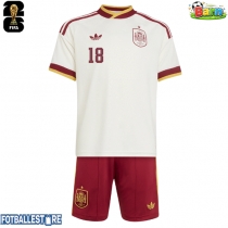 Spania Martin Zubimendi #18 Bortedraktsett Barn VM 2026 Kortermet (+ Korte bukser)